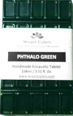 Encaustic Phthalo Green paint