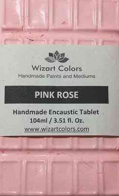 Encaustic Pink Rose Tablet
